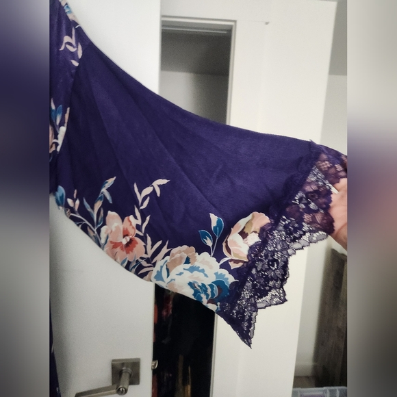 Kimono / lingerie Purple Jonquil wrap with lace XL - Picture 7 of 10